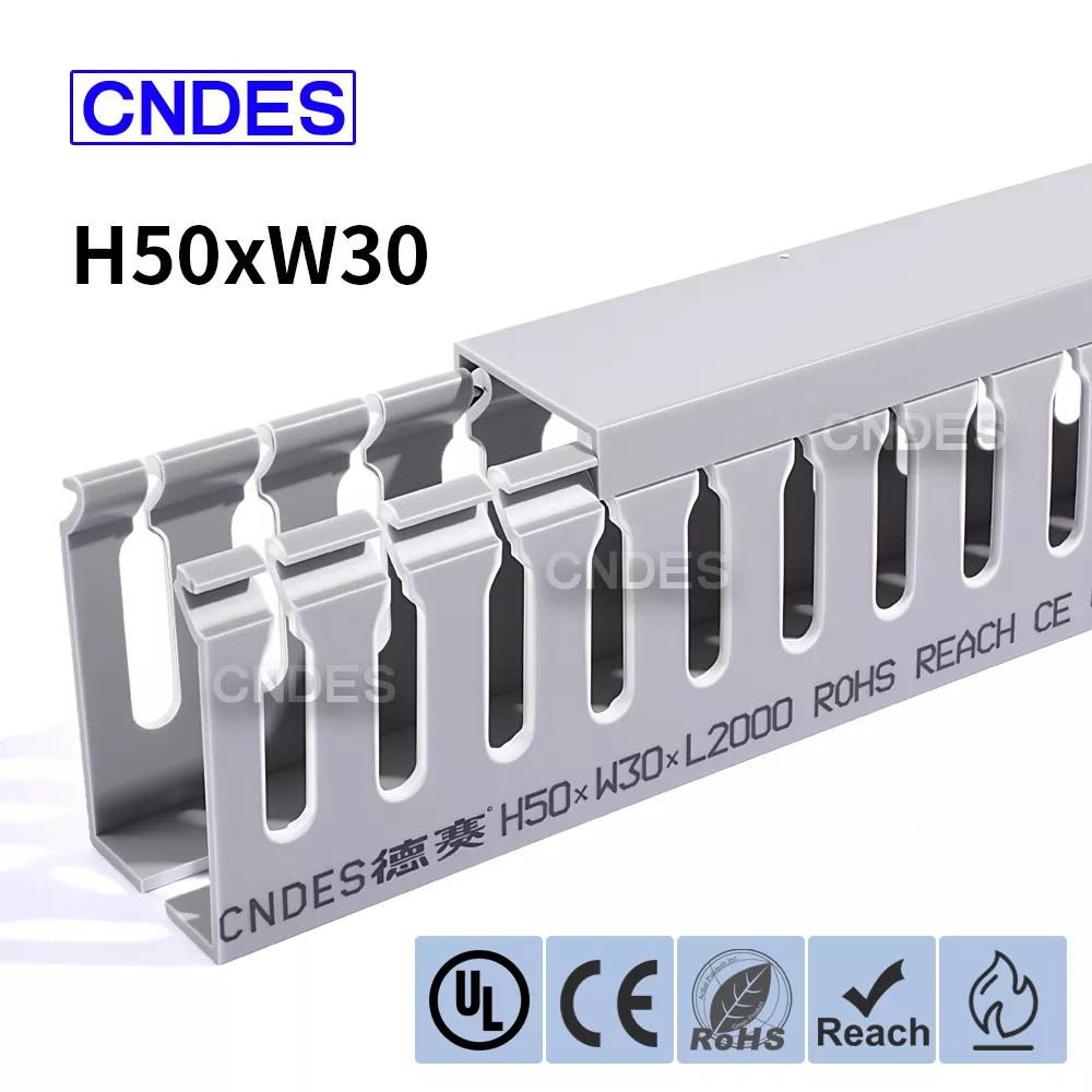 50×30 саңылаулы ПВХ кабельді ұйымдастыру арнасы