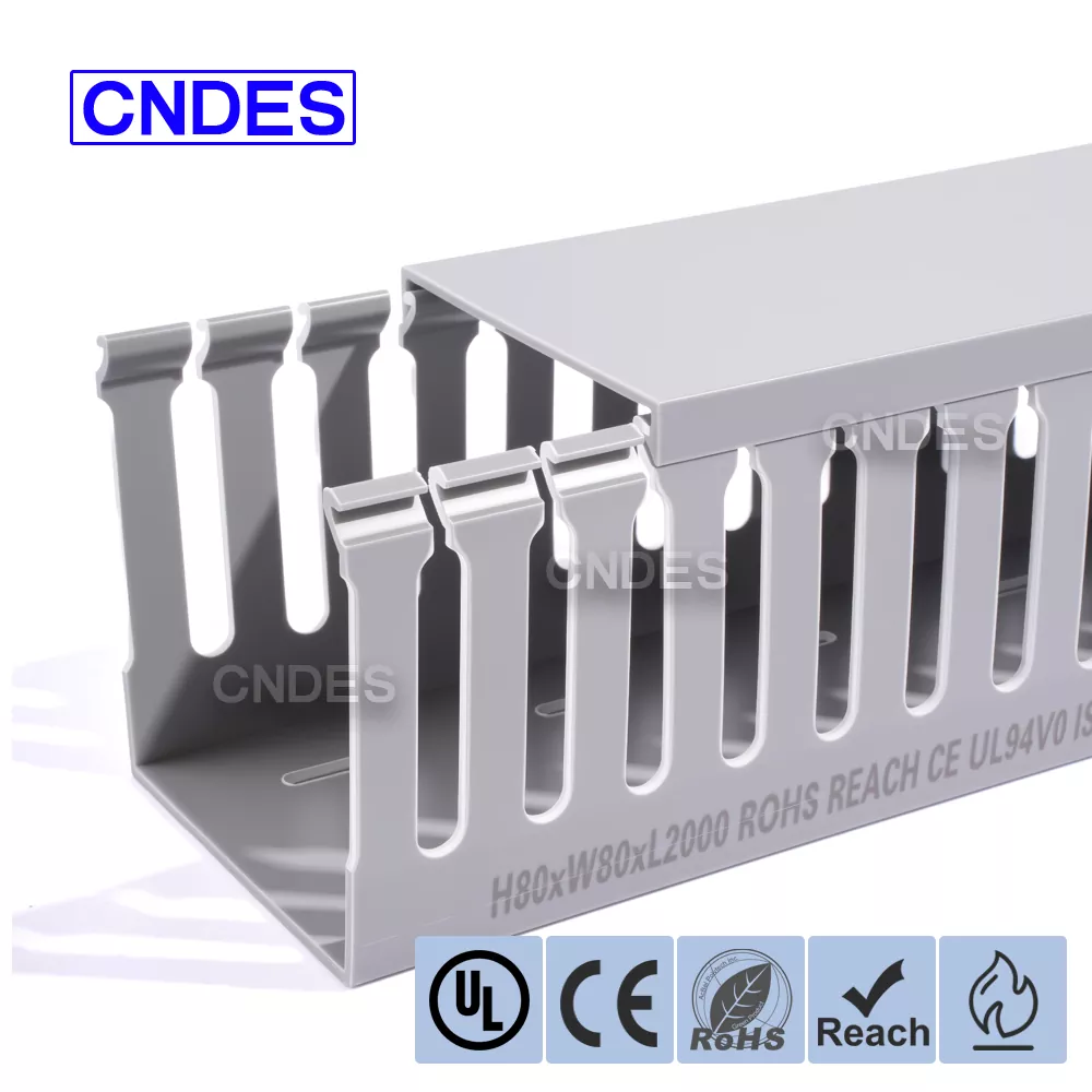 80×80 саңылаулары бар ПВХ коммутаторлық сымдар арнасы