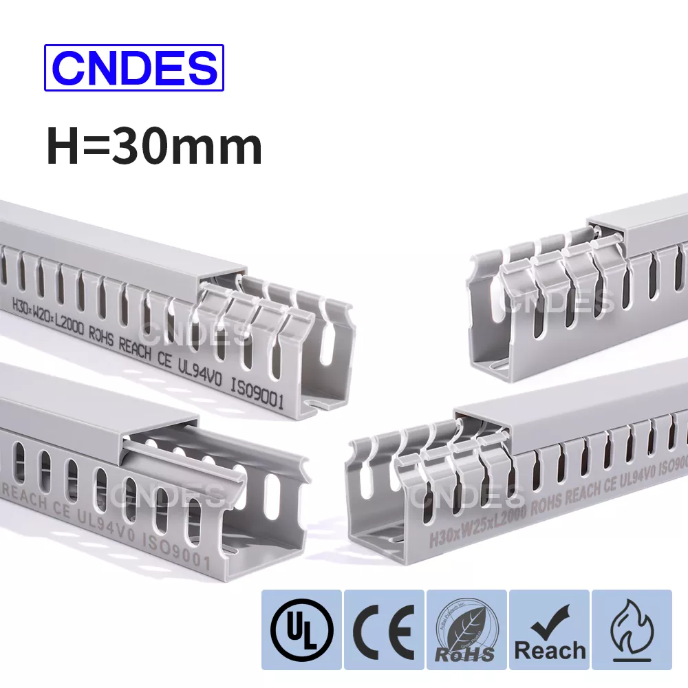 30 мм Биіктігі саңылаулары бар ПВХ кабельді басқару арнасы